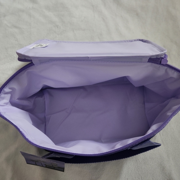 Trader Joe Valentine Day Mini Insulated Cooler Tote Lunch Bag Lavender/Pink NWT - Picture 8 of 14